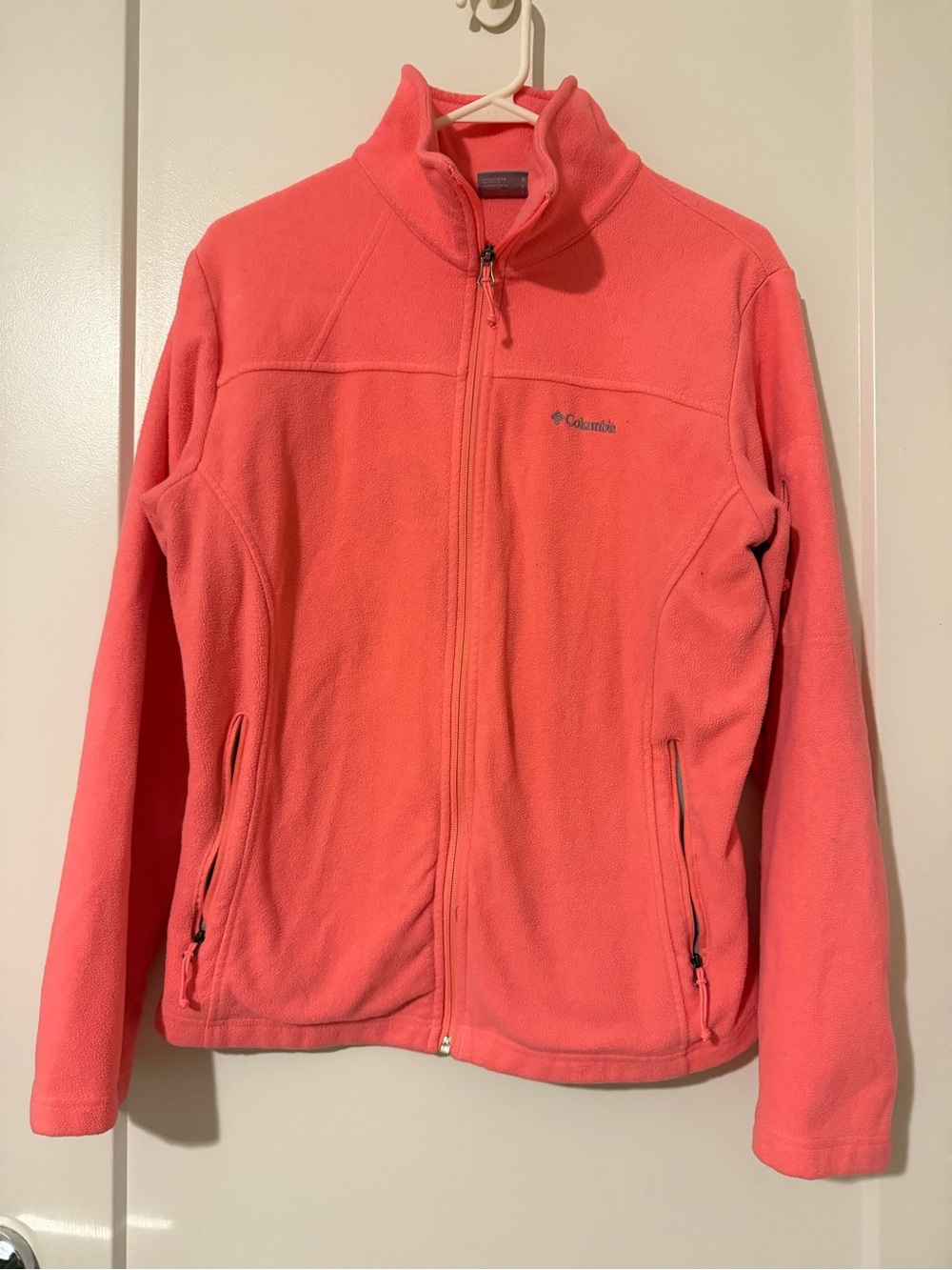 Columbia Coral Pink Full-Zip Fleece Jacket Lareg